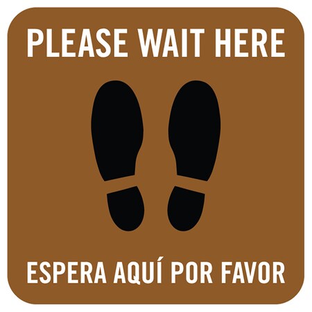 Identity Group Please Wait Here - Bilingual V.2, Brown, 15", 8494XBR, PK10 8494XBR